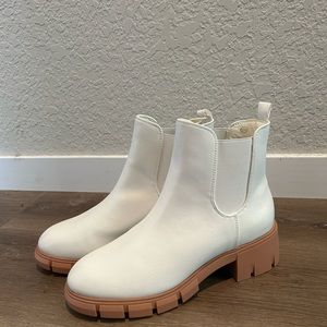 White ankle boots